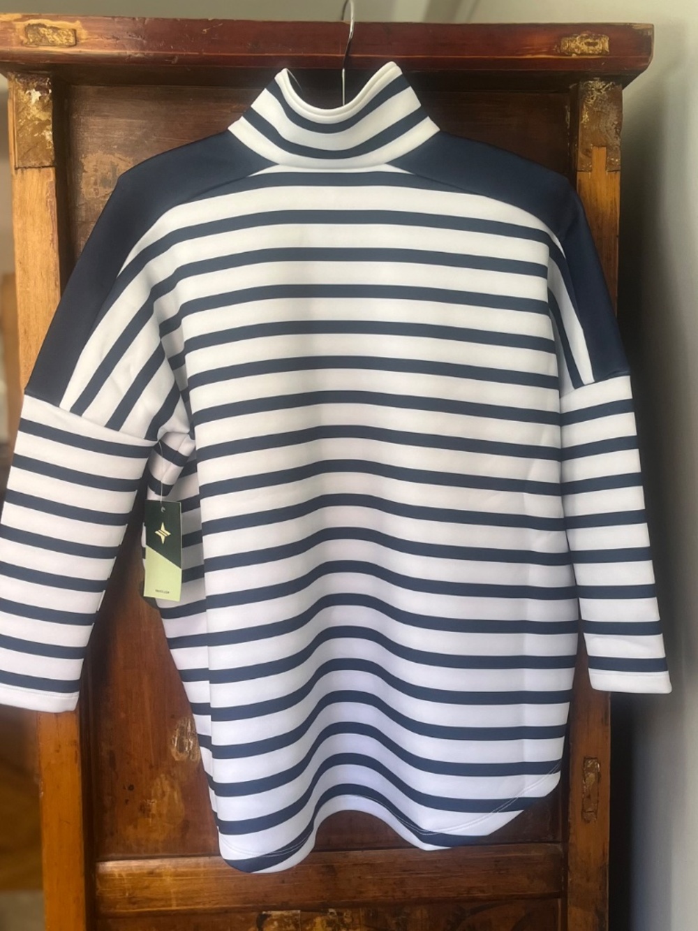 NWT Tuckernuck Sport Blue & White Stripe Hudson Quarter Zip XS/S - Picture 3 of 10